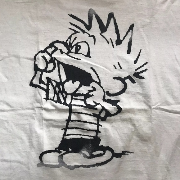 Vintage Calvin And Hobbes Attitude Nose Picker Large Print Tshirt XL 48 90s Vtg - Picture 3 of 10